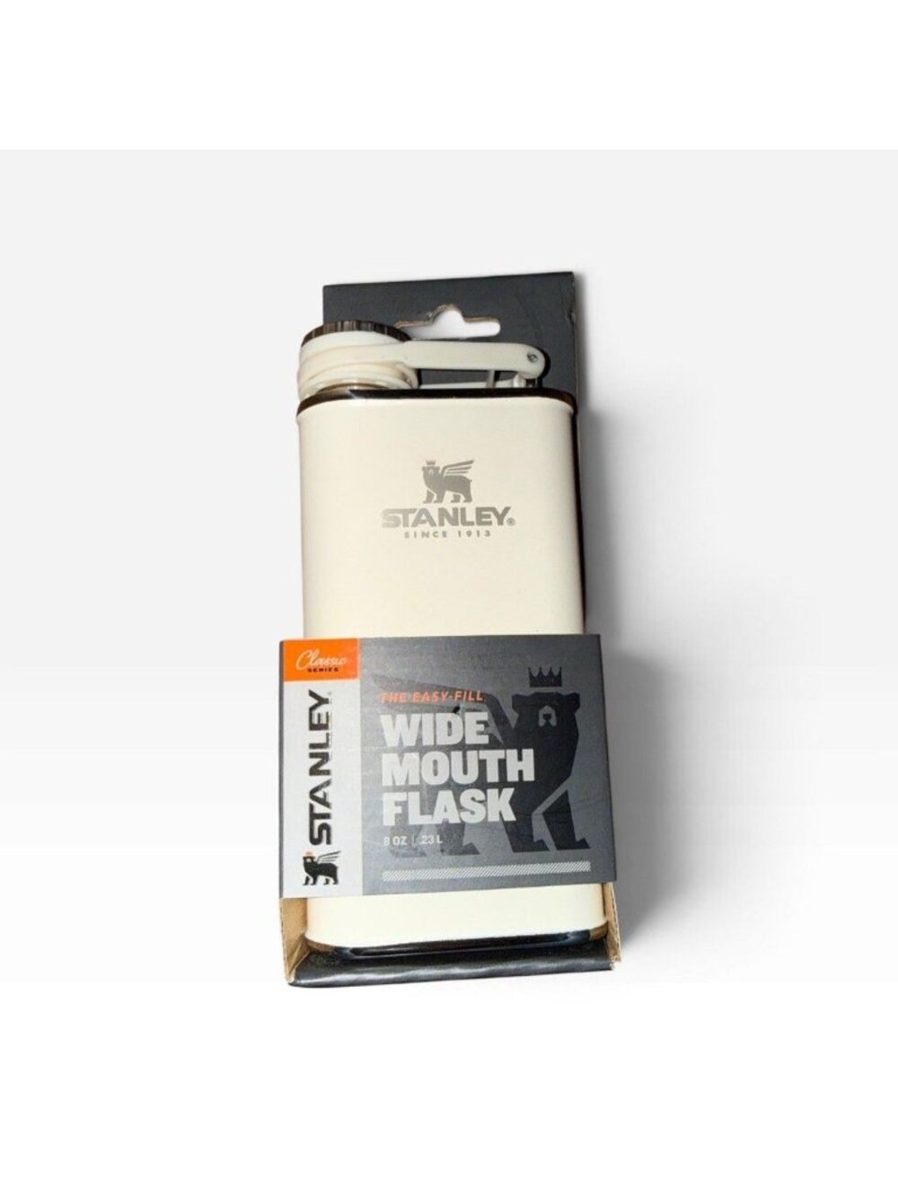 Stanley Classic Easy Fill Wide Mouth Flask 8 oz Ivory Color New in Box